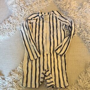 H&M Black and White Striped Swimsuit